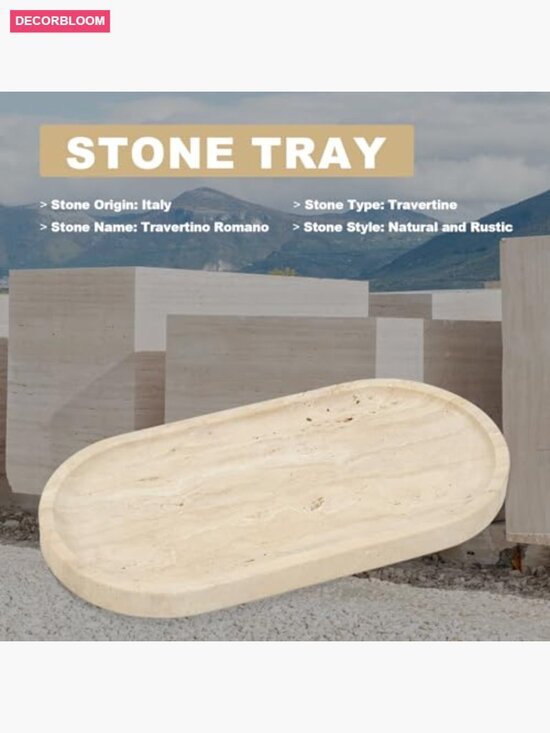 Amazon.com: Koville Italian Travertine Tray, 12 Italian Travertine Vanity Tray - 12x6 Decorative Catchall